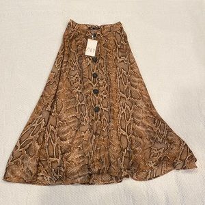 Zara animal print midi skirt